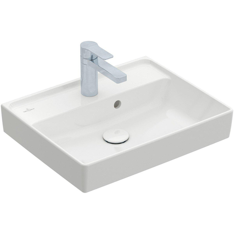 Villeroy & Boch Collaro fontein - 50x40cm - met overloop - 1 kraangat - White Alpine (glans wit) SW358368