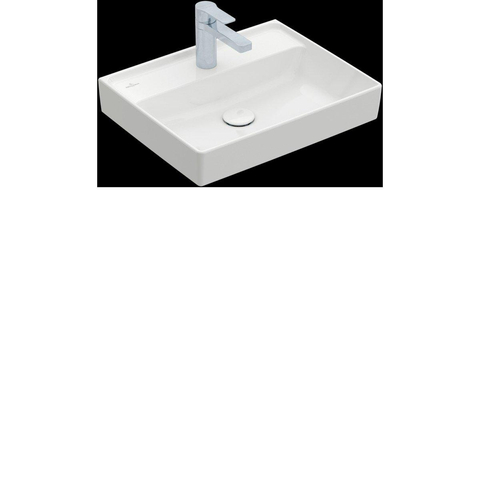 Villeroy & Boch Collaro fontein - 50x40cm - zonder overloop - 1 kraangat CeramicPlus - White Alpine (glans wit) SW358372