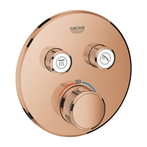Grohe SmartControl Inbouwthermostaat - 3 knoppen - rond - warm sunset (koper) SW354758