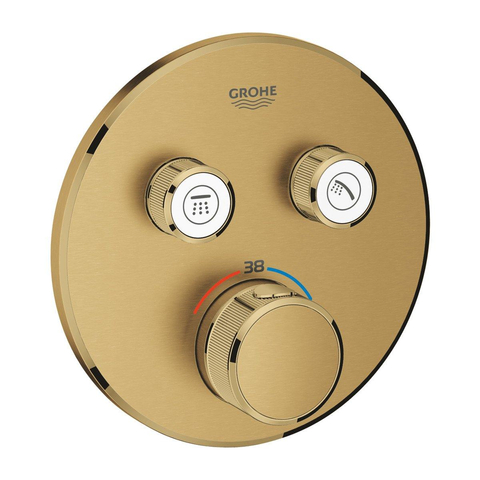 Grohe SmartControl Inbouwthermostaat - 3 knoppen - rond - brushed cool sunrise (goud) SW354643
