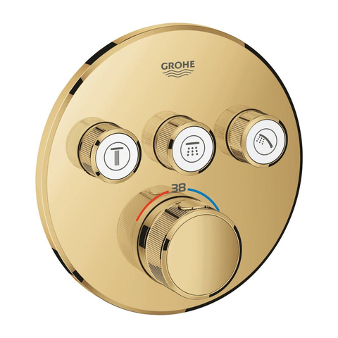 Grohe Grohtherm SmartControl Inbouwkraan - thermostatisch - met omstel voor 3 functies - rond - cool sunrise (goud) SW354761