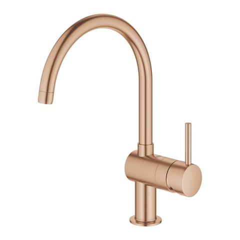 Grohe Minta Keukenkraan - hoog - draaibare ronde uitloop - brushed warm sunset (koper) SW354680