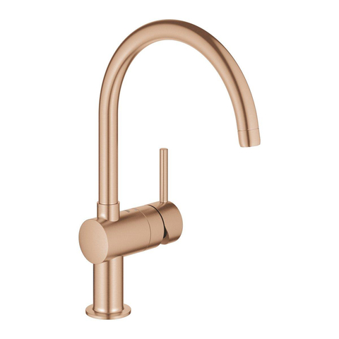 Grohe Minta Keukenkraan - hoog - draaibare ronde uitloop - brushed warm sunset (koper) SW354680