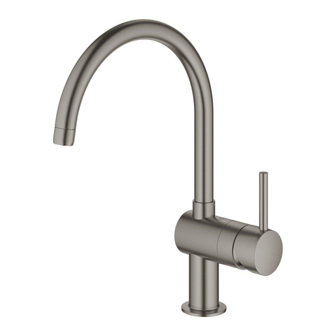 Grohe Minta Keukenkraan - hoog - draaibare ronde uitloop - brushed hard graphite (antraciet) SW354778