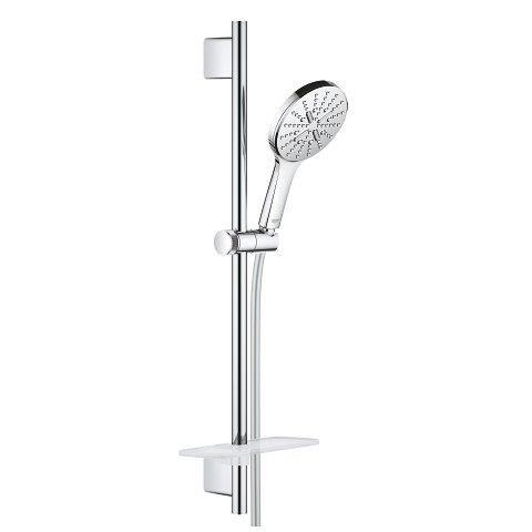 GROHE Rainshower SmartActive 130 Ensemble barre de douche - 90 cm - douchette ronde - 3 types de jets - douchette lisse - avec porte-savon - chrome SW448245