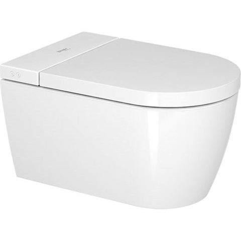 Duravit Sensowash Starck F Plus douchewc - 37.8x57.5cm - spoelrandloos - met closetzitting - Automatisch openen/sluiten van deksel - compact - glans wit SW420922
