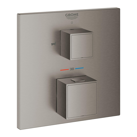 GROHE Grohtherm cube Kit de garniture pour mitigeur thermostatique encastré avec inverseur pour douche et baignoire Brushed Hard graphite brossé (anthracite) SW438853