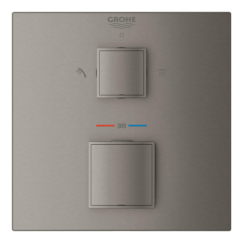 Grohe Grohtherm Cube Mengkraan inbouw - 2 knoppen - mengkraan - brushed hard graphite (antraciet) SW438900