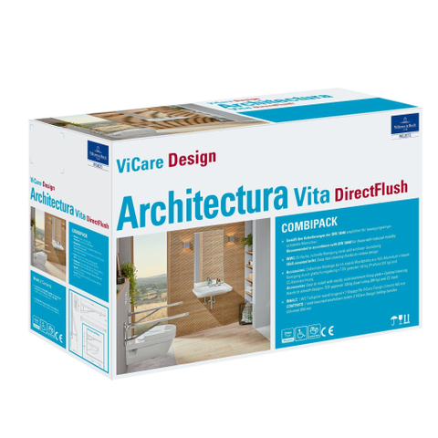 Villeroy & Boch Vicare wandcloset directflush - diepspoel - met greep glans - White Alpine (glans wit) SW490019