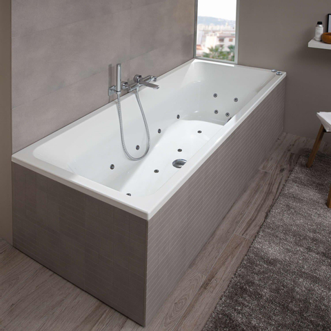 Villeroy & Boch Just combipool - 170x75cm pneumatisch - met 22 jets - mat wit SW444750