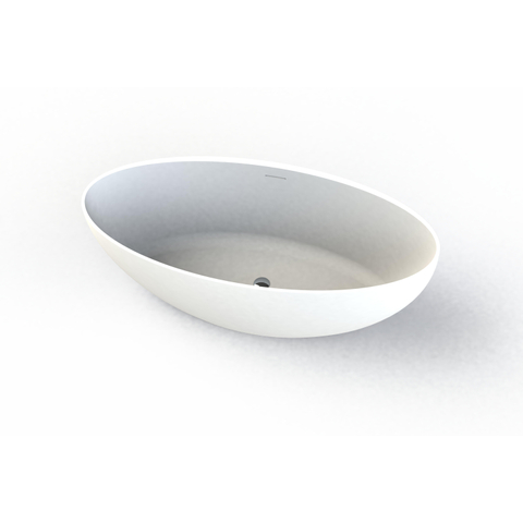 Baignoire îlot Royal plaza Lengua 180x80cm ovale avec bonde pop up mat blanc SW395176