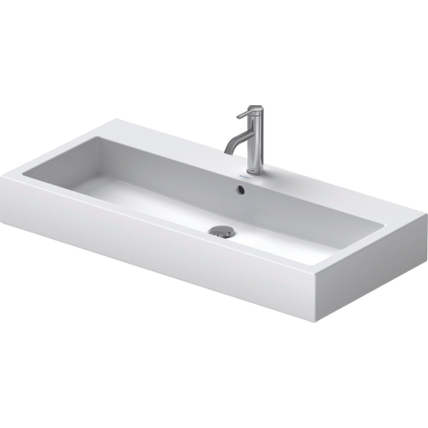 Duravit Vero Wastafel - met kraangat - met overloop - 100x47cm - met wondergliss - wit 0305317