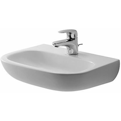 Duravit D-code Lave-main 34cm 1 trou de robinet rectangulaire céramique blanc SW117180