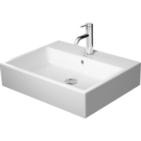 Duravit Vero air Wastafel - geslepen - met kraangat - met overloop - 60x47cm - met wondergliss - inclusief bevestiging - wit SW156991