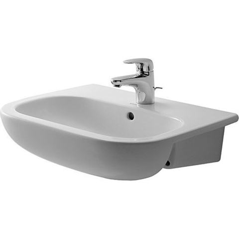 Duravit D-code Halfinbouwwastafel - 55x44cm - met 1 kraangat - met overloop - wit 0315115