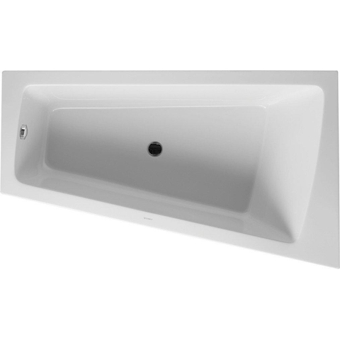 Duravit Paiova Kunststof bad acryl afgeschuind rechts - met aangevormd paneel - 170x100x46cm - met frame - glans wit 0280230