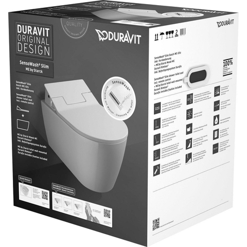 Duravit Me by starck Starck Mewandclosetpack - met wandcloset - diepspoel - rimless - met verdekte bevestiging - 37x57cm - inclusief d - spoelrandloos - wit SW85524