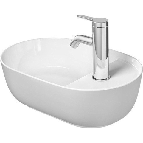 Duravit Luv Fontein - 42x27cm - 1 kraangat L en R - zonder overloop - wit SW527278