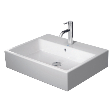 Duravit Vero air Wastafel - geslepen - met kraangat - met overloop - 60x47cm - met wondergliss - inclusief bevestiging - wit SW156991