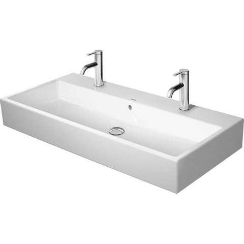 Duravit Vero air Wastafel - geslepen - zonder kraangat - zonder overloop - 100x47cm - met wondergliss - inclusief bevestiging - wit SW156925
