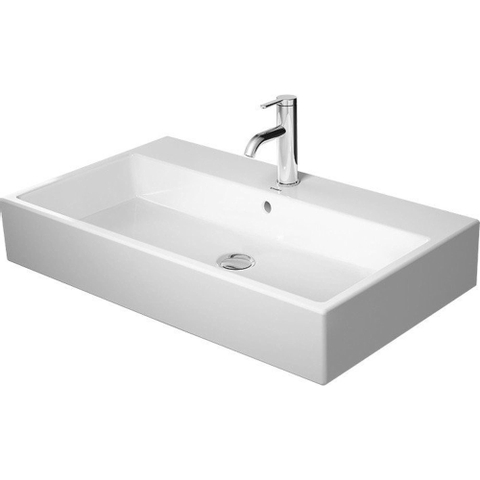 Duravit Vero air Wastafel - geslepen - zonder kraangat - zonder overloop - 80x47cm - met wondergliss - inclusief bevestiging - wit SW157019