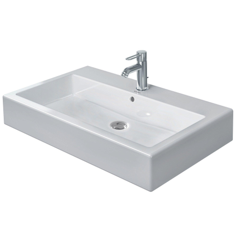 Duravit Vero lavabo - 80x47x17.5cm - rectangulaire - 1 trou de robinet - Wondergliss - blanc 0290113