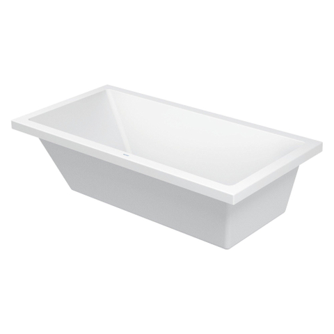 Duravit Starck Kunststof bad acryl rechthoekig - met overloop - met 1 rugsteun - 180x90x46cm - zonder poten - voor inbouw - glans wit 0297507