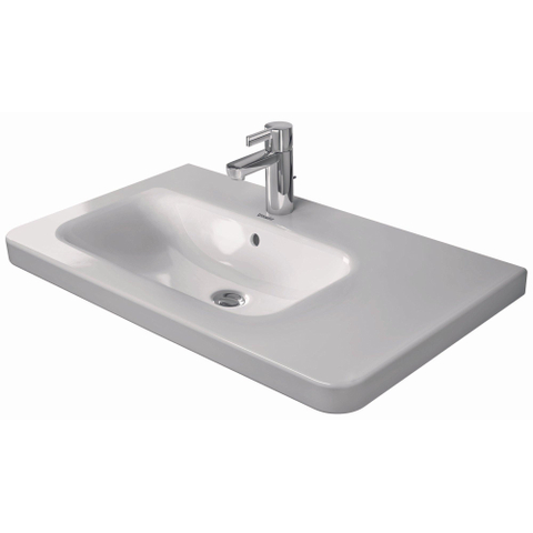 Duravit Durastyle Meubelwastafel asymmetrisch - met 1 kraangat links - 80x48cm - met wondergliss - wit SW54162