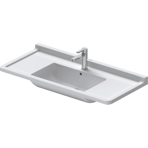 Duravit Starck 3 Wastafel - 105x48.5cm - 1 kraangat overloop - wit 0314048