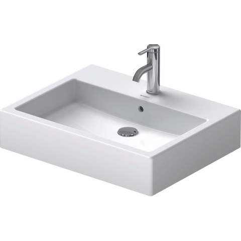 Duravit Vero Opbouwwastafel - geslepen - met kraangat - met overloop - 59.5x46.5cm - met wondergliss - inclusief bevestiging - wit 0290489
