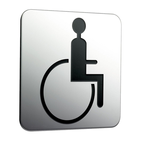 Emco System 2 plaque de porte "personnes à mobilité réduite" chrome SW112343