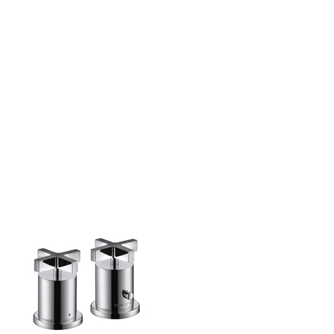 AXOR Citterio jeu de finition pour mitigeur thermostatique de bord de baignoire 2 trous avec poignées en croix 0450277