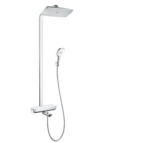 Hansgrohe Raindance e SelectE - 360 Air - 1jet - showerpipe: - met Ecostat - select badkraan - thermostatisch - 156.5cm - thermostaat - wit chroom 0605561