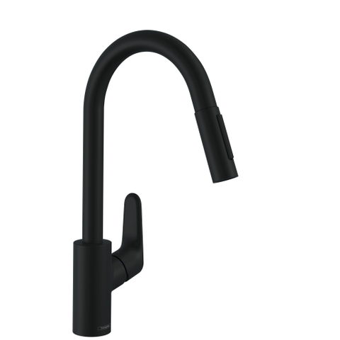Hansgrohe Focus m41 1 greeps keukenkraan - 240 uittrekbare vuistdouche - 2 straalsoorten - mat zwart SW490353