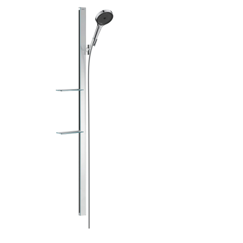 Hansgrohe RainFinity Glijstangset - met 130 - 3jet - handdouche - met zeepschaal - 150cm - met doucheslang - 160cm - hoogglans chroom SW358889