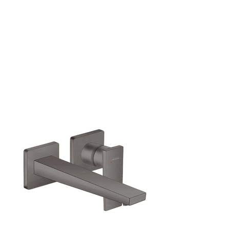 Hansgrohe Metropol 1 greeps wastafelkraan - afbouwdeel - met voorsprong 225 mm en afvoerplug - glans zwart chroom SW490354
