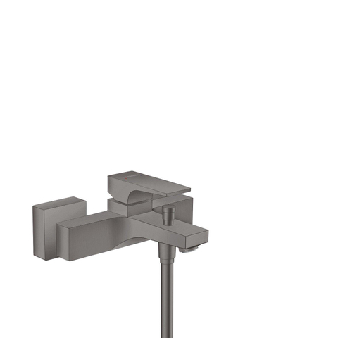 Hansgrohe Metropol Badkraan - met omstel - met koppelingen - hoogglans zwart chroom SW358667