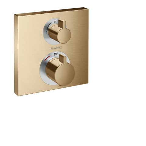 Hansgrohe Ecostat Square - afbouwdeel - voor inbouw - thermostaat - met stop- en omstelkraan - geborsteld brons SW358647