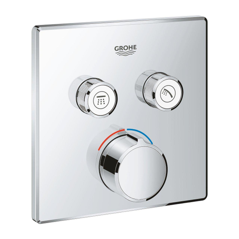 Grohe SmartControl Mitigeur de douche encastré - 3 boutons - carré - chrome SW104937