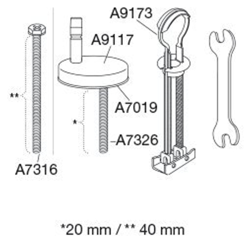 Pressalit Pièces détachées jeu de charnières amovible pour abattant Sway D SW541057