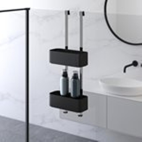 Geesa Frame Doucherek hangend dubbel 25cm Zwart / Chroom SW546696