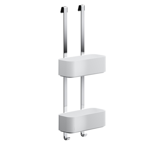 Geesa Frame Étagère de douche suspendue double 25cm Blanc / Chrome SW546688