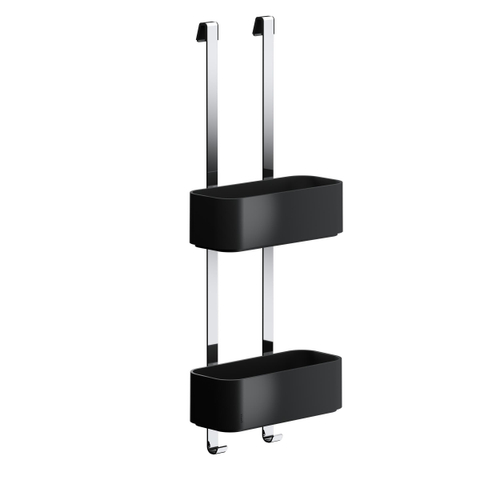 Geesa Frame Doucherek hangend dubbel 25cm Zwart / Chroom SW546696