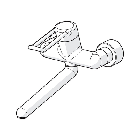 Hansa Hansamedipro robinet mural avec levier étrier de projection avec bec orientable 31,1 cm avec raccords encastrés fermables chrome 0396246