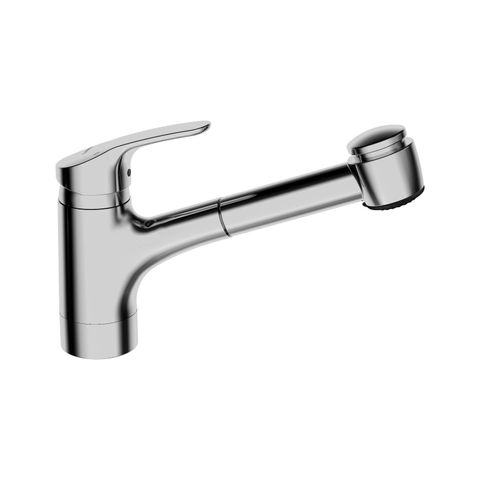 Hansa Hansamix Mitigeur d''évier monotrou avec douchette extractible avec bec 23,5cm chrome 0396337