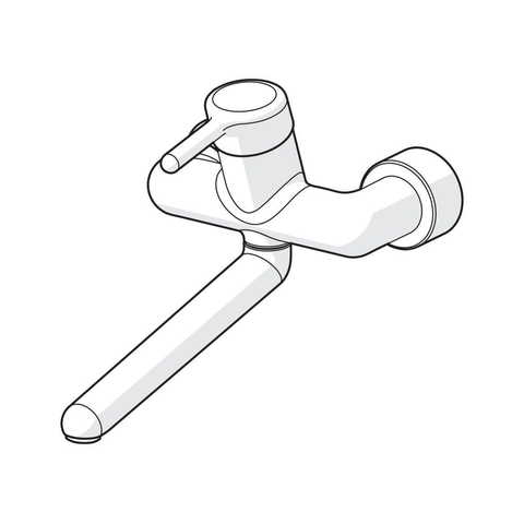 Hansa Hansasigna robinet mural avec bec orientable 31,1 cm avec raccords dissimulés obturables chrome 0396216