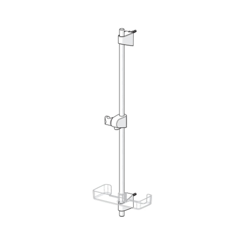 Hansa Hansabasicjet glijstang met houder verstelbaar met zeepschaal 72cm chroom SW94230