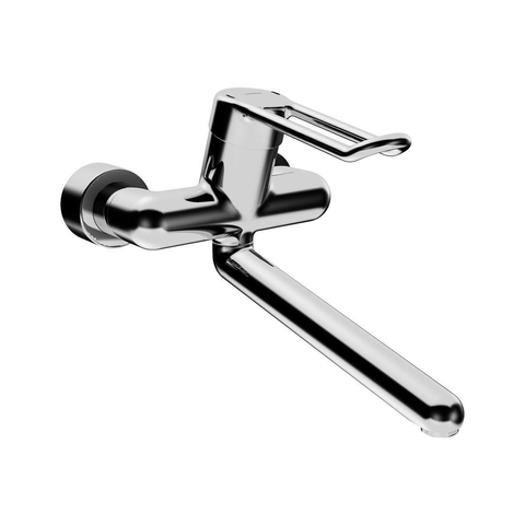 Hansa Hansamedipro robinet mural avec levier étrier de projection avec bec orientable 31,1 cm avec raccords encastrés fermables chrome 0396246