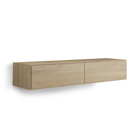 Looox Wood collection Meuble sous lavabo en bois avec 2 tiroirs 160x30x46cm chêne - vieux gris SW546658