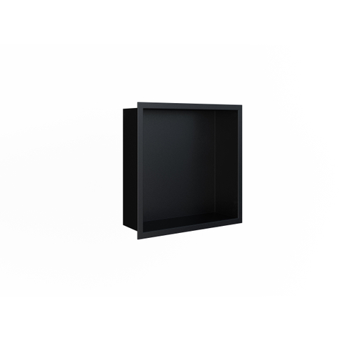 Looox BoX nis - 30X30X7cm - inbouw - met flens - zwart mat SW546700